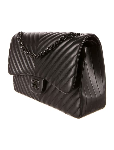 chanel chevron jumbo flap bag